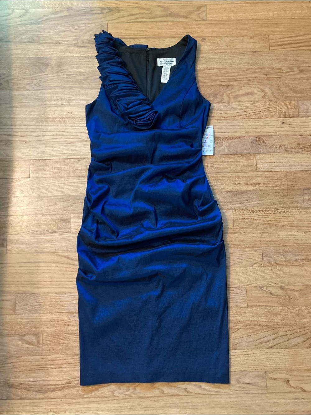 Betsy & Adam Navy Ruched Dress